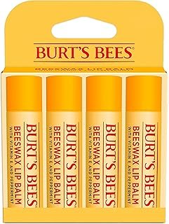 Burt's Bees Lip Balm - Original Beeswax, Lip Moisturizer With Responsibly Sourced Beeswax, Tint-Free, Natural Origin Conditioning Treatment, 4 Tubes, 0.15 oz.