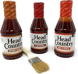 Head Country BBQ Sauce Variety Pack - Original, Hot & Spicy, Hickory Smoke perfect barbecue for marinade, grilling or dipping Voted #1 in Oklahoma