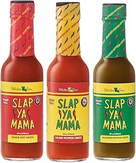 SLAP YA MAMA Louisiana Style Hot Sauce Variety Pack, Cajun Hot, Cajun Pepper, Jalapeno Green, 5 oz, Pack of 3