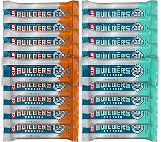 CLIF Bar Builder's Protein Bar Variety Pack, 20g of Protein (Chocolate Mint & Chocolate Peanut Butter) - 18 Count