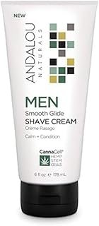 Andalou Naturals CannaCell MEN Smooth Glide Shave Cream, 6 Ounce