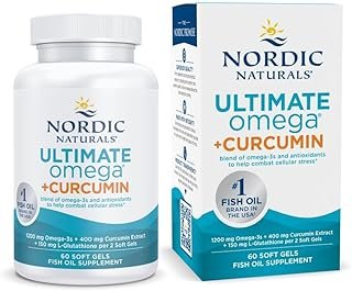 Nordic Naturals Omega Curcumin, Lemon - 60 Soft Gels - 1200 mg Omega-3 + 400 mg Optimized Curcumin - Combats Cellular Stress - Non-GMO - 30 Servings