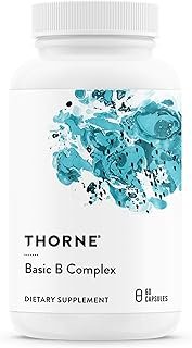 THORNE Basic B-Complex - Tissue-Ready Vitamin B Complex Supplement with Choline - Supports Cellular Energy Production, Brain Health, Red Blood Cell Formation* - Gluten-Free, Dairy-Free - 60 Capsules