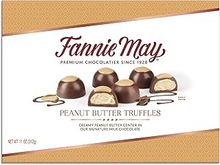 Fannie May Milk Chocolate Candy, Peanut Butter Truffles, Gift Box, 11 oz