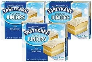 Tastykake Coconut Jr - 3 Family Packs (4 Cakes Per Box)