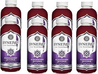 Generic Box with Synergy GT's Living Foods Synergy Elderberry Juniper Kombucha, 16 oz (pack of 12)