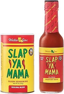 SLAP YA MAMA Louisiana Style Variety Pack, Cajun Original Blend Spice Mix 8 Ounce Can and Cajun Hot Sauce 5 Ounce Bottle