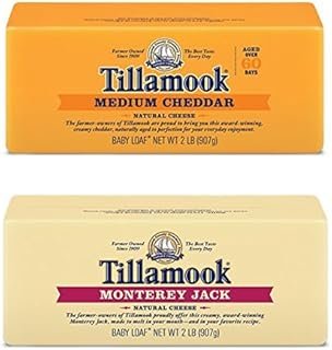 Tillamook Medium Cheddar Cheese & Monterey Jack Cheese Bundle of 2 Lb Loaves by Tillamook
