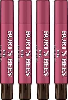 Burt's Bees Shimmer Lip Tint Set, Tinted Lip Balm Stick, Moisturizing for All Day Hydration with Natural Origin Glowy Pigmented Finish & Buildable Color, Fig (4-Pack)