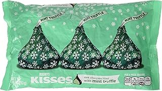 Holiday Hershey's Kisses Dark Chocolate with Mint Truffle, 10-Ounce Bag