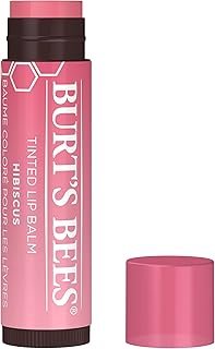 Burts Bees 100% Natural Tinted Lip Balm, Hibiscus with Shea Butter & Botanical Waxes 1 Tube