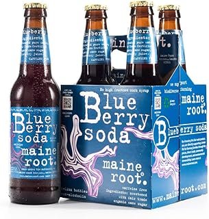 Maine Root Hand Crafted Blueberry Soda, 12 fl oz (12 Glass Bottles)