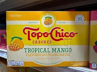 Topo Chico Sabores, 12oz Cans, Pack of 8 (Tropical Mango)