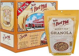 Bob's Red Mill Honey Oat Granola, 12oz (Pack of 4) - Whole Grain, Kosher