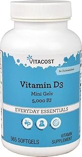 Vitacost Vitamin D3-5000 IU - 365 Softgels - Mini Gels
