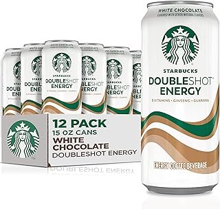 Starbucks Doubleshot Energy Drink Coffee Beverage, White Chocolate, Iced Coffee, 15 fl oz Cans (Packaging May Vary) (Pack of 12)
