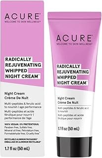 Acure Radically Rejuvenating Whipped Night Cream - Anti Aging Peptide Night Face Cream for Women & Men, Hydrating & Renewing Moisturizer for Fine Lines and Dark Spots with Vitamin C - 1.7 fl oz