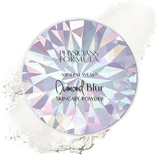 Physicians Formula Mineral Wear®Diamond Blur Skincare Cushion Powder, Blurring & Pore Diffusing Long Lasting Matte Finish Face Powder, Talc-Free- Translucent