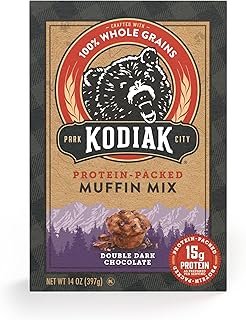 Kodiak Cakes Power Bake, Non GMO, Protein Packed Muffin Mix, Double Dark Chocolate, 14 Ounce - No Preservatives