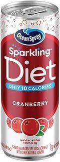 Ocean Spray Sparkling Diet Cranberry Juice Drink, 11.5 Fl Oz Cans, 4 Count (Pack of 24)