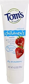 Tom's of Maine Fluoride Free Children's Toothpaste, Silly Strawberry, 4.2 Ounce (Pack of 6)