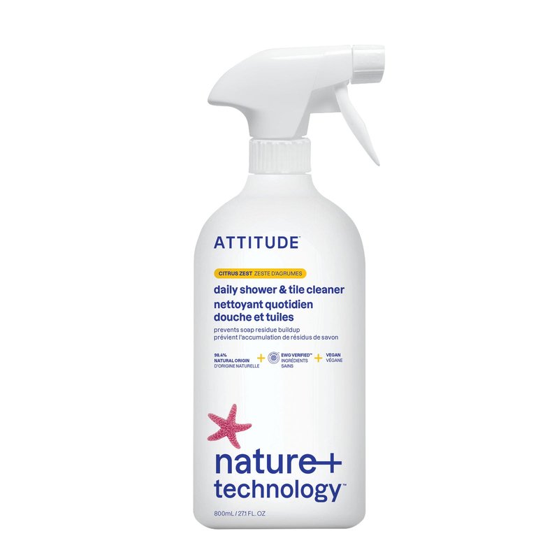 ATTITUDE Tile & Shower Cleaner - EWG VERIFIED, Plant-Based, Vegan & Cruelty-free
