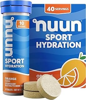 Nuun Sport: Electrolyte Drink Tablets, Orange, 10 Count (Pack of 4)