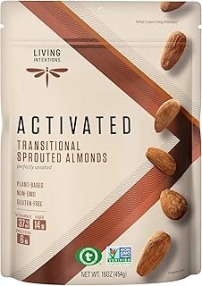 Living Intentions Sprouted Transitional Almonds, Nongmo, Gluten Free, Vegan, Paleo, Kosher,16 Oz