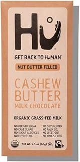 Hu Organic Cashew Butter Filled in Milk Chocolate Bar, Gluten Free, No Refined Sugar, 2.1 Ounces (Pack Of 6)