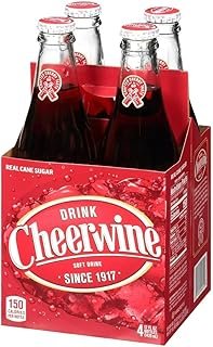 AmishTastes Cheerwine 12 Oz. Glass Bottle Cheerwine Cherry Soda (Pack of 4)