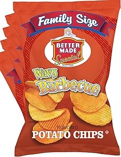 Better Made Special Potato Chips Four Pack (4) x Family Size Bags 8.5oz (Pack of 4) (WAVY BBQ)