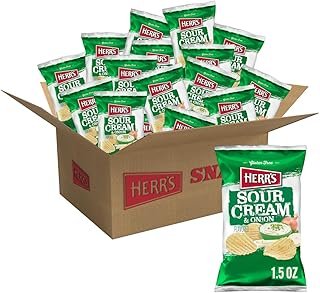 HERR'S Sour Cream and Onion Potato Chips 1.5oz (Pack of 24 bags)
