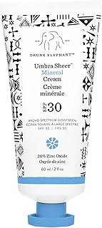Drunk Elephant Umbra Sheer Mineral Cream (SPF 30) Mineral Sunscreen - Clean Clinical Skincare - Cruelty-Free - Dermatologist-Tested - Free of Essential Oils, Silicones, and Fragrance