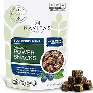 Navitas Organics Blueberry Hemp Superfood Power Snack, 8 oz. Bag, 11 Servings