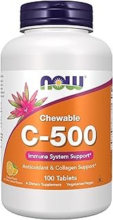 NOW Foods Supplements, Vitamin C-500, Antioxidant Protection*, Orange Juice Flavor, 100 Chewable Lozenges