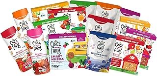 Once Upon a Farm Organic Ultimate Snack Sampler, Puffs, Coconut Melts, Tractor Wheels, Smart Wheels, Smoothie Melts, Soft Baked Bar, Made with Real Fruit & Veggies, No Added Sugar, Non-GMO, 15 Count