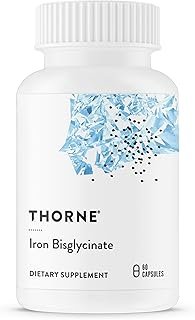THORNE Iron Bisglycinate - 25 mg Iron Supplement for Enhanced Absorption Without Gastrointestinal Side Effects* - NSF Certified for Sport - Gluten-Free - 60 Capsules