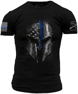Grunt Style Blue Line Spartan Men's T-Shirt