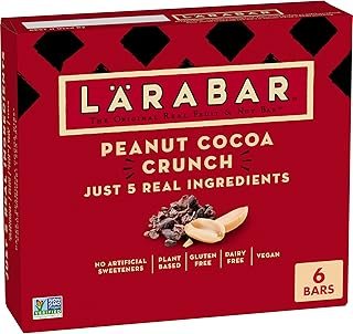 Larabar Peanut Cocoa Crunch Bars, Vegan and Gluten Free Snacks, 6 Ct, 9.6 oz