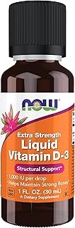 NOW Foods Supplements, Liquid Vitamin D-3, Extra Strength, Structural Support*, 1-Ounce