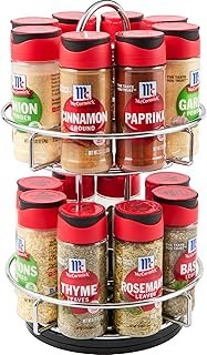 McCormick Spice Rack, Two Tier Chrome, Featuring 16 Herbs & Spices for Everyday Cooking, Great Gift for Housewarming, Wedding & Bridal Shower, 26.09 oz