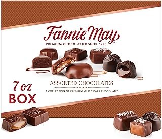 Fannie May Milk and Dark Chocolate Holiday Gifts, Assorted Chocolates, Chocolate Gift Box, 7 oz