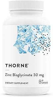 THORNE Zinc Bisglycinate 30mg - Daily Support for Skin, Eye & Immune System Health* with Zinc Supplement Capsules - 60 Capsules