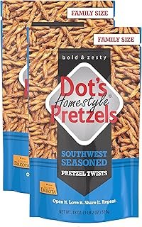 Dot's Homestyle Pretzels 18 Ounce Family Size Southwest Seasoned Pretzel Twists (2 Pack)