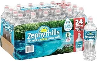 Zephyrhills Florida Spring Bottled Water, 24 Pack - Still Drinking Water with Naturally Occurring Minerals for Taste - 23.7 Fl Oz Sports Bottle with Flip Cap
