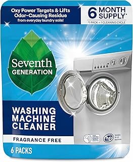 Seventh Generation Washing Machine Cleaner 6 Count Free & Clear Targets Odor-Causing Residue Powered by Oxy Power 4.2 oz