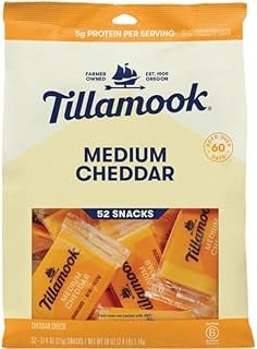 Tillamook Medium Cheddar Snacking Cheese, 0.75 oz, 52 ct