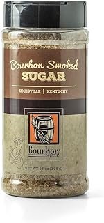 Bourbon Barrel Foods Bourbon Smoked Sugar, 6 Count of 13 oz Jars, Handcrafted Demerara Sugar with Rich Smoky Caramel Flavor, Ideal for Gourmet Cooking