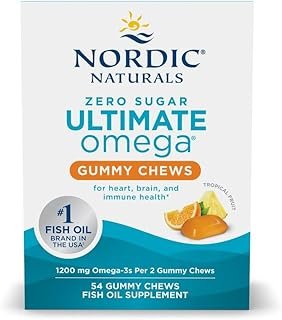 Nordic Naturals Zero Sugar Ultimate Omega Gummy Chews - Tropical Fruit - 54 Gummy Chews - Non GMO - Optimal Wellness - 27 Servings