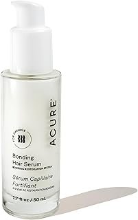 Acure Bonding Hair Serum - Leave In Hair Oil for Damaged and Frizzy Hair, Treatment for Damage, Split Ends, Use on Dry, Curly, & Straight Locks for Lightweight Frizz Control & Shine - 1.7 fl oz